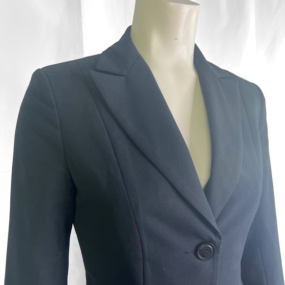 CUE BLACK BLAZER SINGLE BREAST BLAZER BACK SLIT  MADE IN AUSTRALIA WOMEN SIZE 8 - Picture 8 of 15